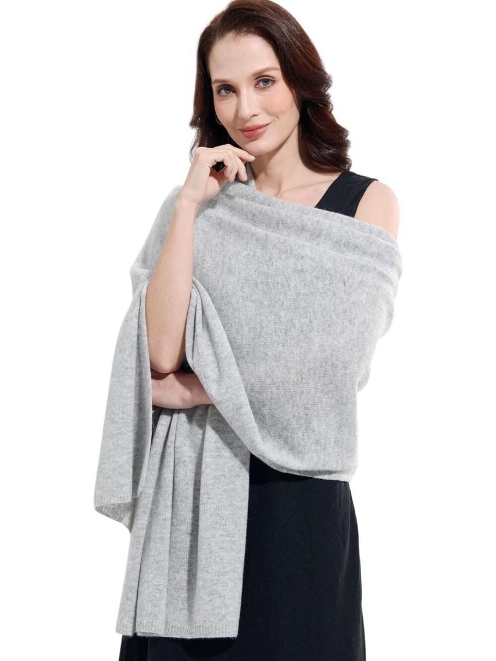 〽️Women's Cashmere Shawl Grey Wedding Winter Shoulder Classic Wrap 87"x28"